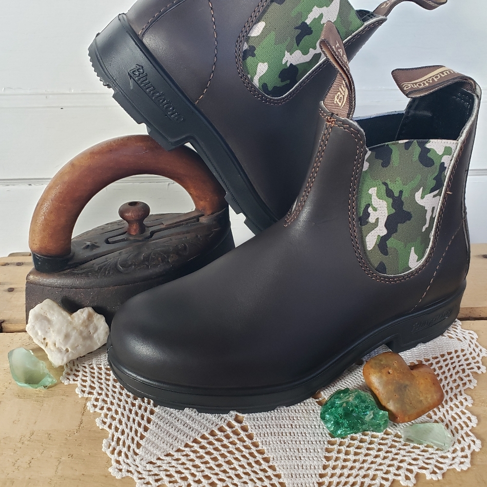 New*Blundstone Camo Stout Brown Chelsea Ankle Boot Boho Gypsy #2301 AU3½ | 6.5US - Picture 7 of 12